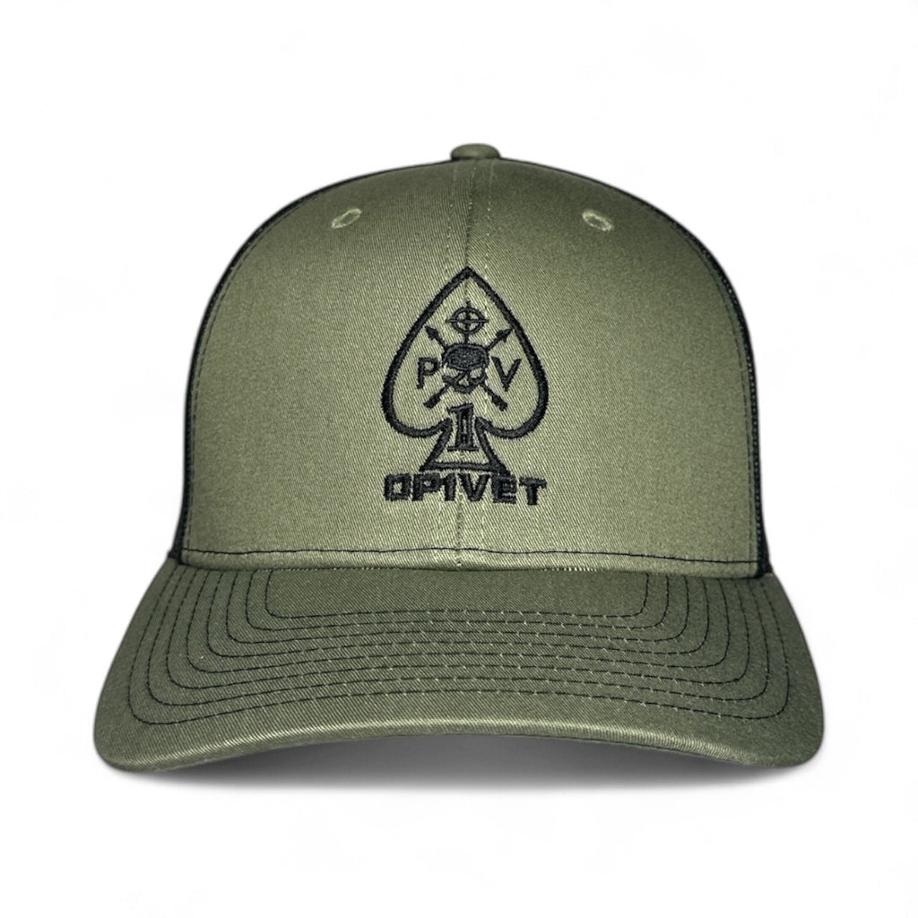 Green & Black Center OP1VET Hat