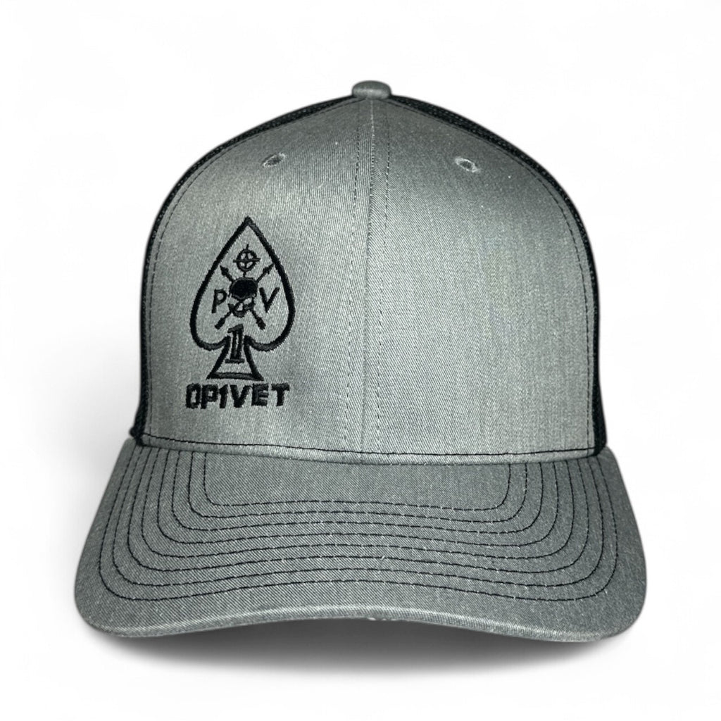 Gray & Black OP1VET Trucker Hat