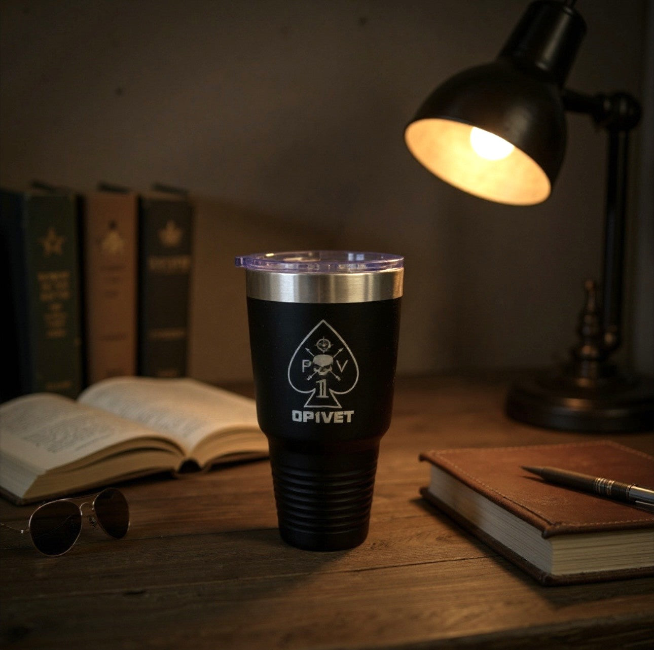 Black OP1VET 30oz Travel Mug