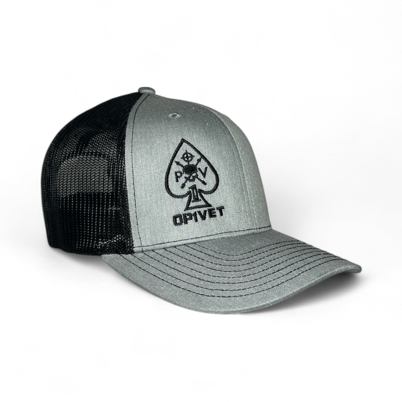 Gray & Black OP1VET Trucker Hat